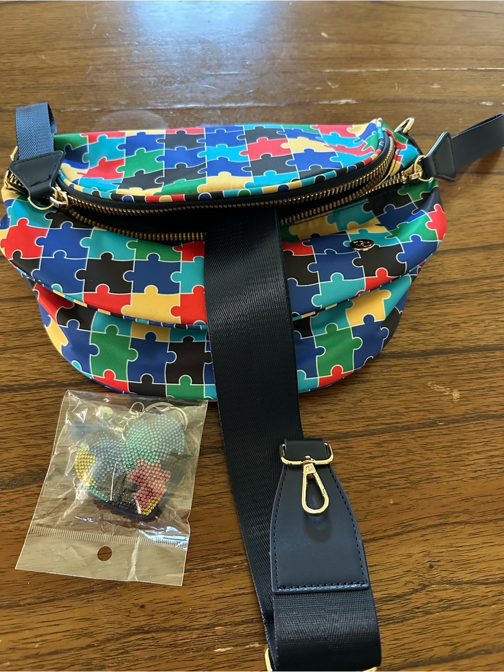 Kids Puzzle-Print Waist Bag — Multicolor